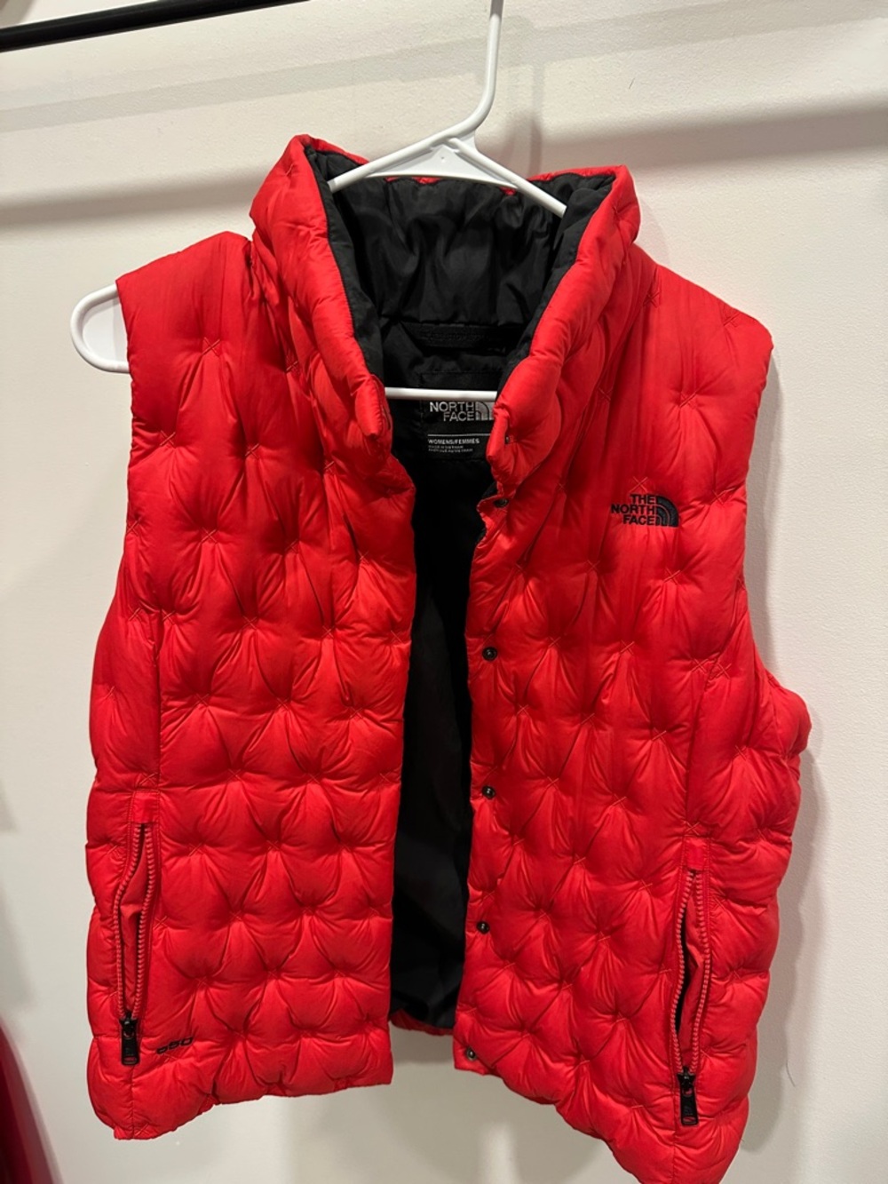 The North Face Bright Red Quilted Down Vest